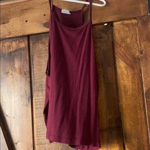 Red high neck crop top